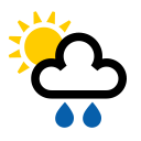 Fuerte lluvia intermitente